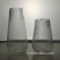 Silinder Telus Rumah Ribbed Glass Flower Vase